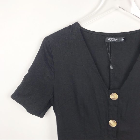 NWOT Nasty Gal Collection Black Button Up Dress 4 - Picture 5 of 5